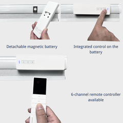 No Drill Detachable Battery Day Night Cellular Shades Dual Controller