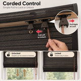 No Drill Corded Bamboo Roman Shades