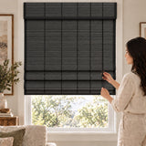 No Drill Corded Bamboo Roman Shades
