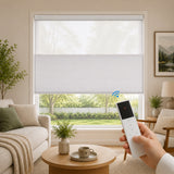 No Drill Detachable Battery Day Night Cellular Shades Dual Controller