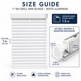 No Drill Corded Aluminum Vinyl Mini Blinds 1 Inch Slats