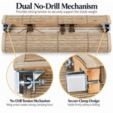 No Drill Corded Woven Wood Roman Shades