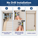 No Drill Cordless Woven Wood Roman Shades