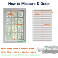 No Drill Cordless Aluminum Mini Blinds 1 Inch Slats