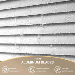 No Drill Cordless Aluminum Mini Blinds 1 Inch Slats