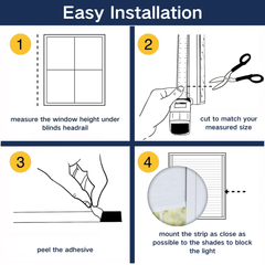 Light Blocking Strips for Window Frame L Shape 60inch, 78inch, 118 inch size 2PCS