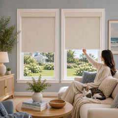No Drill Cordless Fabric Wrapped Valance Roller Shades