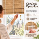 No Drill Cordless Bamboo Roman Shades