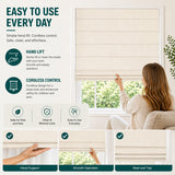 No Drill Cordless Roman Shades Linen Blackout Light Filtering