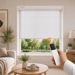 No Drill Detachable Battery Mini Blinds Dual Controller 1 Inch Aluminum Slats