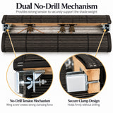 No Drill Corded Bamboo Roman Shades