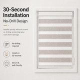 No Drill Zebra Blinds Metal Valance Corded