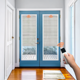 Battery Motorized Door Mini Blinds Add on Blinds No Drill Install For French Door & Operable Window