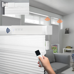 No Drill Detachable Battery Day Night Cellular Shades Dual Controller