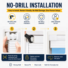 No Drill Detachable Battery Day Night Cellular Shades Dual Controller
