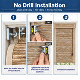 No Drill Corded Woven Wood Roman Shades