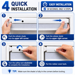 No Drill Cordless Cellular Shades