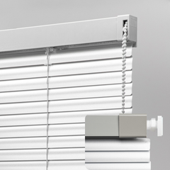 No Drill Corded Aluminum Vinyl Mini Blinds 1 Inch Slats